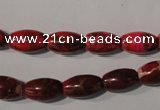 CDE777 15.5 inches 8*13mm rice dyed sea sediment jasper beads