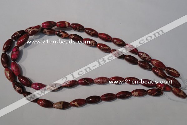 CDE778 15.5 inches 8*16mm rice dyed sea sediment jasper beads