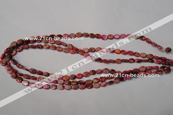 CDE781 15.5 inches 6*8mm oval dyed sea sediment jasper beads