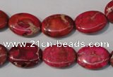 CDE782 15.5 inches 12*16mm oval dyed sea sediment jasper beads