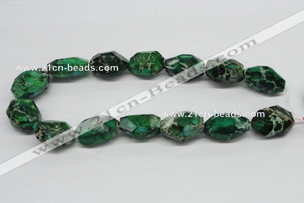 CDE79 15.5 inches 18*28mm faceted nuggets dyed sea sediment jasper beads