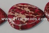 CDE790 15.5 inches 30*40mm flat teardrop dyed sea sediment jasper beads