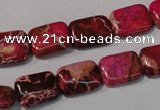 CDE796 15.5 inches 10*14mm rectangle dyed sea sediment jasper beads