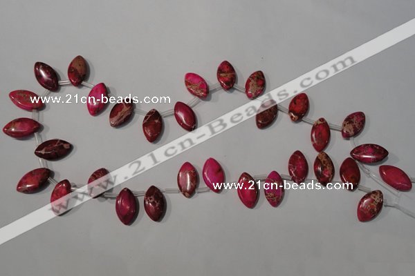 CDE797 Top-drilled 10*18mm marquise dyed sea sediment jasper beads