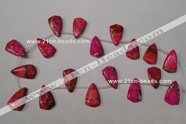 CDE798 Top-drilled 16*27mm flat teardrop dyed sea sediment jasper beads