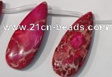 CDE799 Top-drilled 16*32mm flat teardrop dyed sea sediment jasper beads