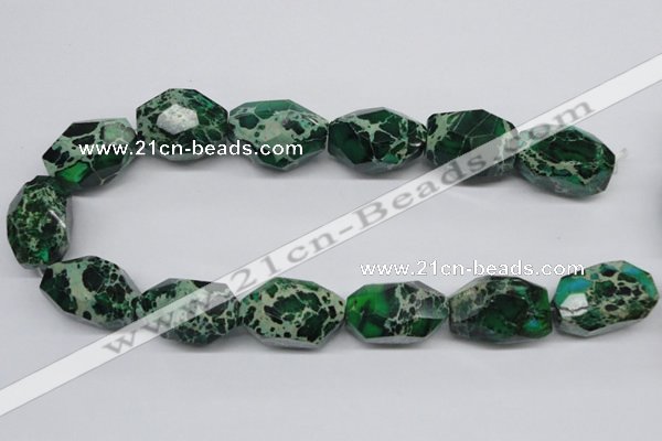 CDE80 15.5 inches 20*30mm faceted nuggets dyed sea sediment jasper beads