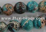 CDE806 15.5 inches 14mm round dyed sea sediment jasper beads wholesale