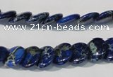 CDE911 15.5 inches 12mm flat round dyed sea sediment jasper beads