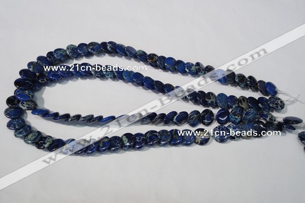 CDE911 15.5 inches 12mm flat round dyed sea sediment jasper beads