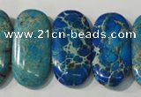 CDE917 15.5 inches 15*30mm oval double drilled dyed sea sediment jasper beads