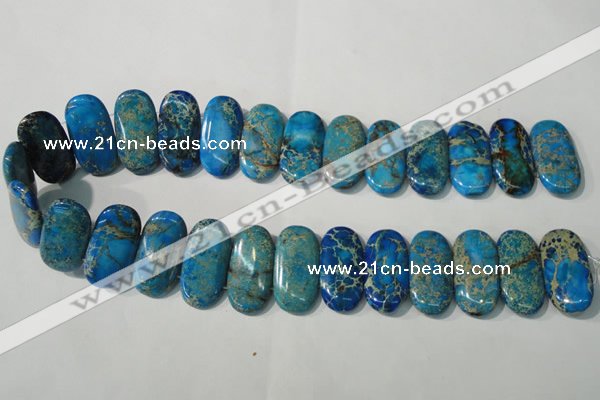 CDE917 15.5 inches 15*30mm oval double drilled dyed sea sediment jasper beads