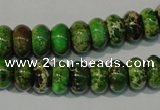 CDE927 15.5 inches 6*10mm rondelle dyed sea sediment jasper beads