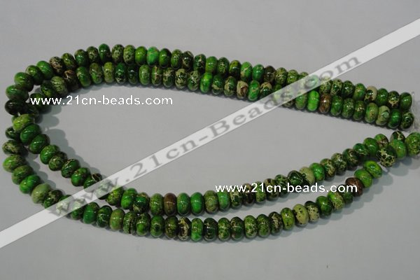 CDE927 15.5 inches 6*10mm rondelle dyed sea sediment jasper beads