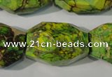 CDE933 15.5 inches 19*30mm faceted nuggets dyed sea sediment jasper beads