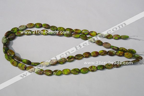 CDE939 15.5 inches 8*12mm oval dyed sea sediment jasper beads