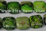 CDE945 15.5 inches 16*16mm square dyed sea sediment jasper beads