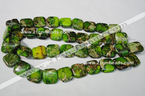 CDE947 15.5 inches 20*20mm square dyed sea sediment jasper beads