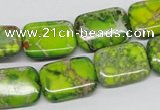 CDE95 15.5 inches 13*18mm rectangle dyed sea sediment jasper beads