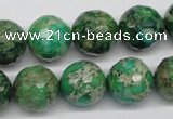 CDE98 15.5 inches 14mm faceted round dyed sea sediment jasper beads