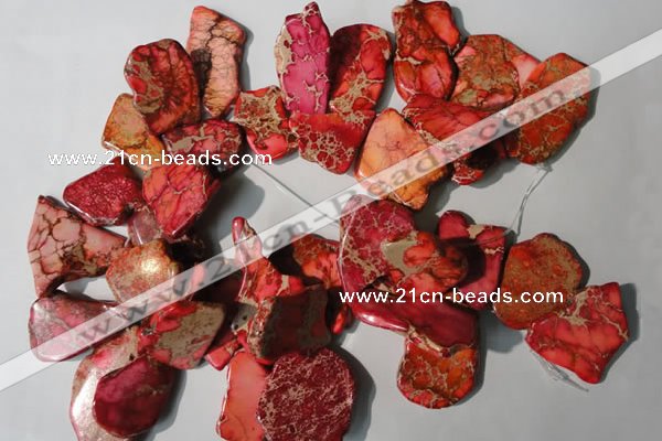 CDE982 15 inches 20*30mm – 25*40mm freeform dyed sea sediment jasper beads