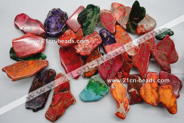CDE983 15 inches 15*30mm – 26*55mm freeform dyed sea sediment jasper beads