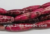 CDI10 16 inches 8*30mm rice dyed imperial jasper beads wholesale