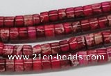 CDI11 16 inches 4*6mm cylinder dyed imperial jasper beads wholesale