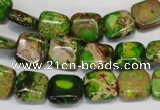 CDI120 15.5 inches 10*10mm square dyed imperial jasper beads