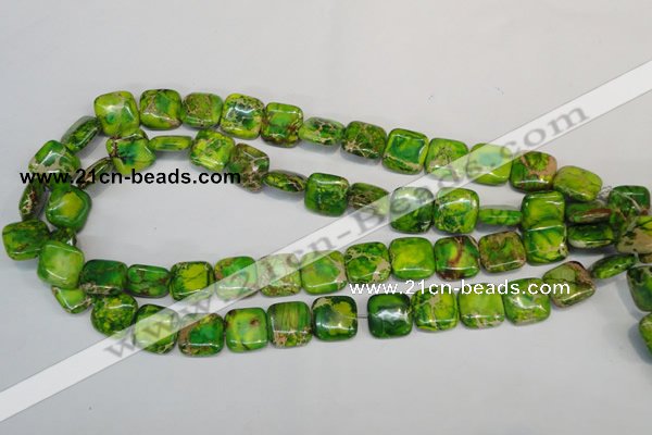 CDI121 15.5 inches 14*14mm square dyed imperial jasper beads