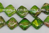 CDI122 15.5 inches 12*12mm diamond dyed imperial jasper beads