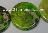 CDI128 15.5 inches 44mm flat round dyed imperial jasper beads
