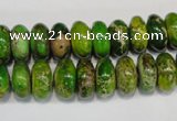 CDI135 15.5 inches 6*12mm rondelle dyed imperial jasper beads