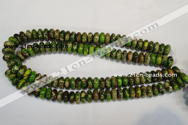 CDI136 15.5 inches 6*14mm rondelle dyed imperial jasper beads