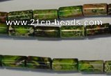 CDI140 15.5 inches 6*12mm tube dyed imperial jasper beads