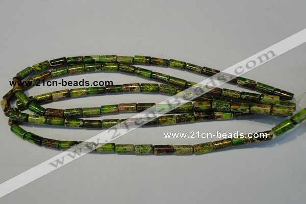 CDI140 15.5 inches 6*12mm tube dyed imperial jasper beads