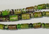 CDI142 15.5 inches 3*6mm rondelle & 6*9mm tube dyed imperial jasper beads