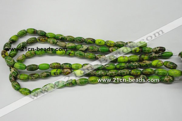 CDI145 15.5 inches 8*12mm rice dyed imperial jasper beads