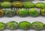 CDI147 15.5 inches 10*15mm rice dyed imperial jasper beads