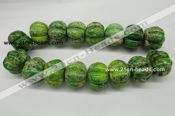 CDI150 15.5 inches 25*34mm pumpkin dyed imperial jasper beads