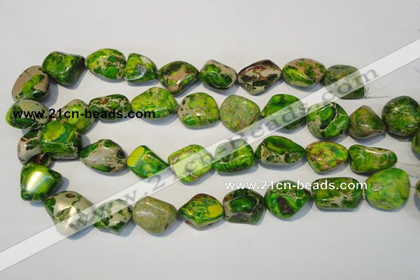 CDI154 15.5 inches 15*20mm nugget dyed imperial jasper beads