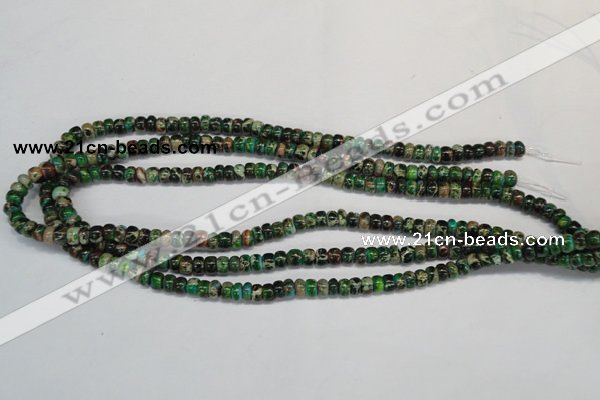 CDI159 15.5 inches 4*6mm rondelle dyed imperial jasper beads