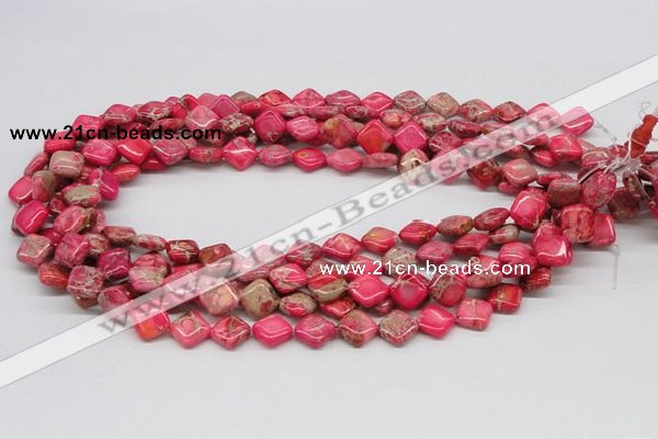 CDI16 16 inches 10*10mm diamond dyed imperial jasper beads wholesale