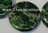 CDI177 15.5 inches 35mm flat round dyed imperial jasper beads