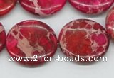 CDI18 16 inches 25mm flat round dyed imperial jasper beads wholesale