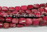 CDI19 16 inches 8*8mm square dyed imperial jasper beads wholesale