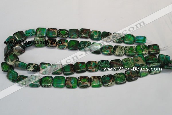 CDI193 15.5 inches 14*14mm square dyed imperial jasper beads