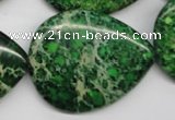 CDI195 15.5 inches 30*40mm flat teardrop dyed imperial jasper beads