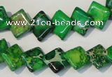 CDI204 15.5 inches 10*10mm diamond dyed imperial jasper beads
