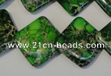 CDI207 15.5 inches 20*20mm diamond dyed imperial jasper beads